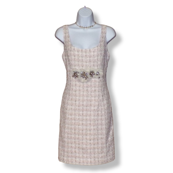 NWOT Boston Proper Embellished Tweed Dress - Picture 2 of 6